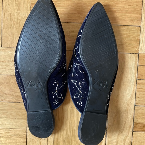 Velvet navy constellation inspired flats - Picture 2 of 2